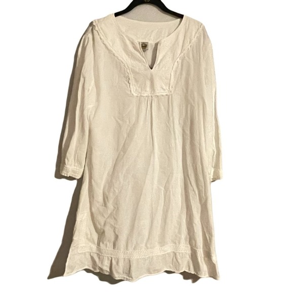 La Cotonniere Dresses & Skirts - La Cotonniere Women's White Embroidered Long Sleeve Dress 3XL